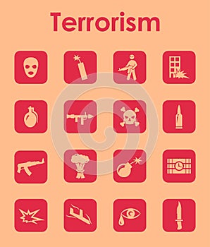 Set of terrorism simple icons