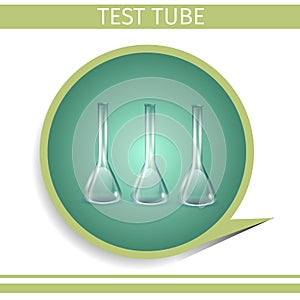 Set of Test Tubes inside of Round Gradient Icon.