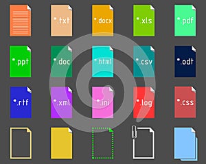 Set of Text Extension icons