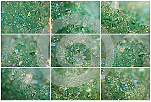 Set Textures green crystals Agate