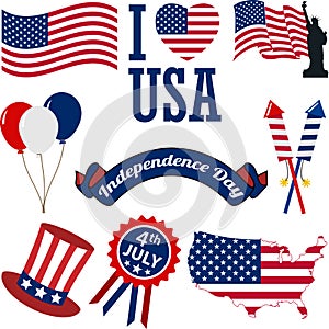 A set of 4th of July Icons in Vector Format photo