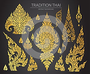 Set of Thai art element, Decorative motifs. Ethnic Art, icon