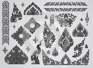 Set of Thai art element, Decorative motifs. Ethnic Art, icon