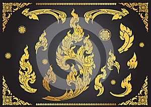 Set of Thai art element Ethnic Art