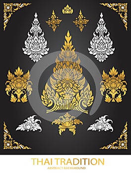 Set of Thai art element Ethnic Art