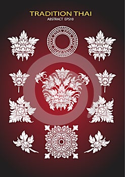 Set of Thai art element Ethnic Art