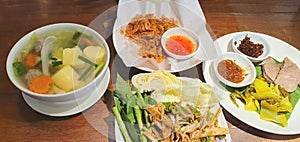 Set of Thai cuisines.