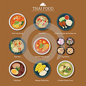 Set of thai food