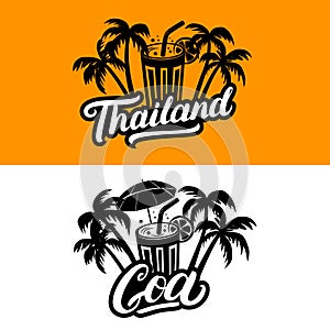 Set of Thailand and Goa hand written lettering.