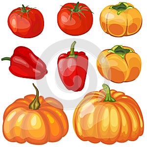 Set of Thankgivings Day vegetable icons