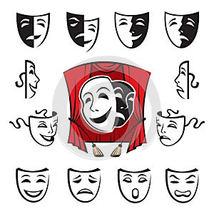 Set of theatrical masks photo