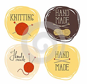 Set on the theme of circular patterns of knitting.It can be used for stickers and labels