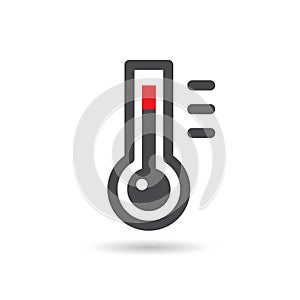 Set of Thermometer icon, Flat design style, vector illustration.
