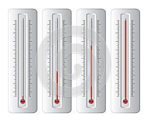 Set of thermometers, vector