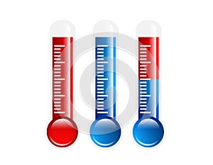 A set of thermometers. Vector illustration isolated on white background.
