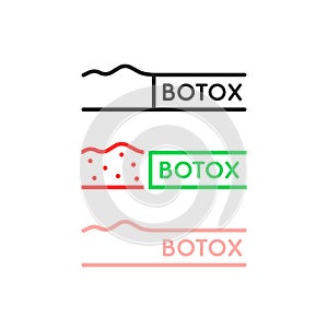 Set of thin line simple botox logo