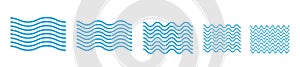Set of thin line waves vector, collection