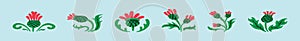 Set of thistles cartoon icon design template with various models. vector illustration isolated on blue background