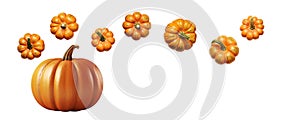 Set of thre pumpkins