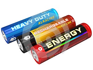 Set of three AA batteries