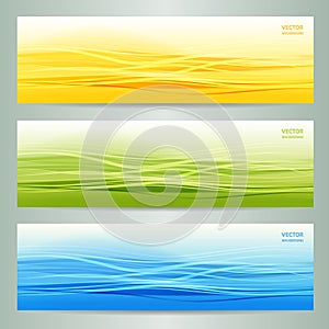 Set of three abstract banners