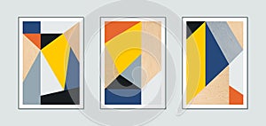 Set of three abstract creative minimalist illustrations.