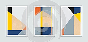 Set of three abstract creative minimalist illustrations.