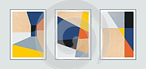 Set of three abstract creative minimalist illustrations.