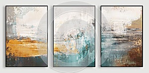 A set of three abstract creative oil painting art, oil painting wallpaper, photo wall decoration painting