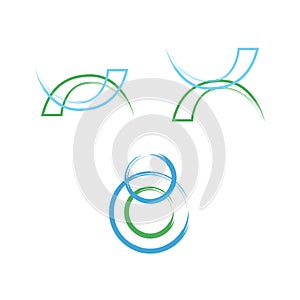 set of three abstract icons