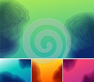 Set of three banners, abstract headers with step effects