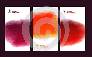 Set of three banners, abstract headers with step effects