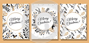 Set of three card Merry Christmas