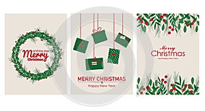 Set of three Christmas postcards