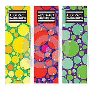 Set Of Three Colorful Abstract Vertical Banners.