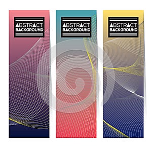 Set Of Three Colorful Abstract Vertical Banners.