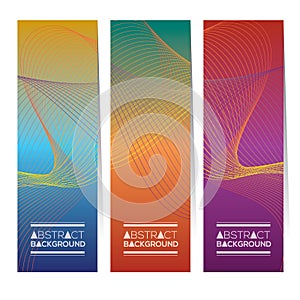 Set Of Three Colorful Abstract Vertical Banners.