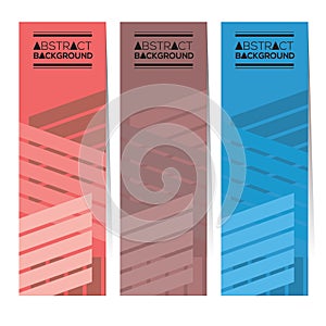 Set Of Three Colorful Abstract Vertical Banners.