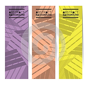 Set Of Three Colorful Abstract Vertical Banners.