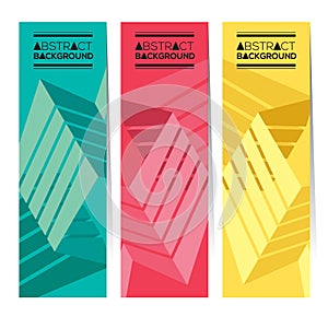 Set Of Three Colorful Abstract Vertical Banners.