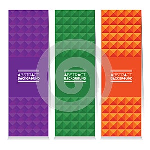 Set Of Three Colorful Abstract Vertical Banners