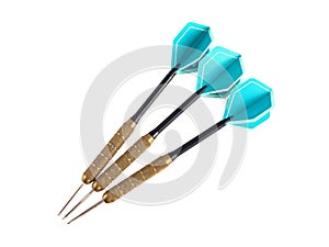 Set of three darts on a white background