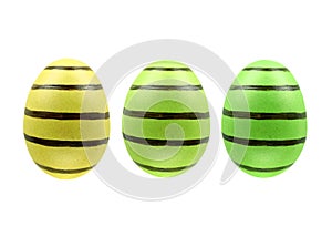 Set of three easter eggs isolated on white background for design