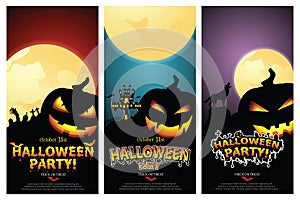 Set of three Halloween banners.