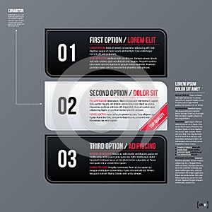 Set of three horizontal web banners on gray background