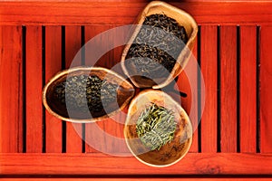 Set of three kinds of tea in chahe