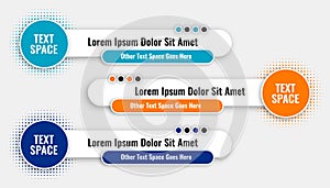 Set of three modern lower third banner template