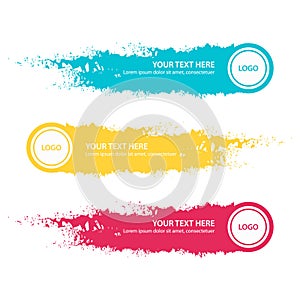 Set of three modern lower third banner template. Vector