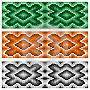 Set of three seamless rhombic patterns