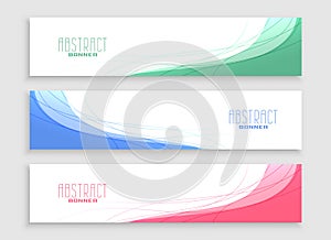 set of three wide web business header layout for corporate presentation